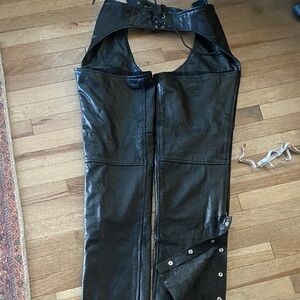 Leather King biker leather chaps size XL